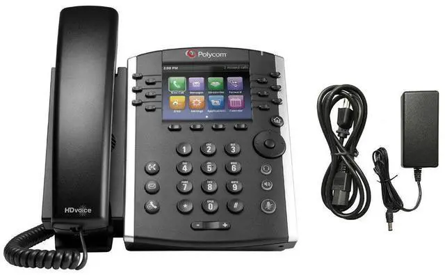 Alt view image 6 of 8 - Polycom VVX 411 with Power Adapter VVX 411 12-line Desktop Phone