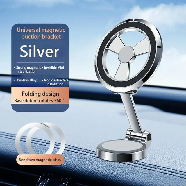 Alt view image 2 of 3 - Magnetic Car Phone Holder Stretchable Dashboard Windshield Mount 360 Rotatable Adjustable Zinc Alloy for 14 Pro Max 13 12