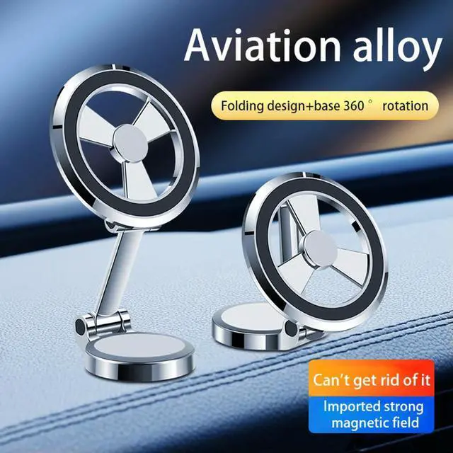 Alt view image 3 of 3 - Magnetic Car Phone Holder Stretchable Dashboard Windshield Mount 360 Rotatable Adjustable Zinc Alloy for 14 Pro Max 13 12
