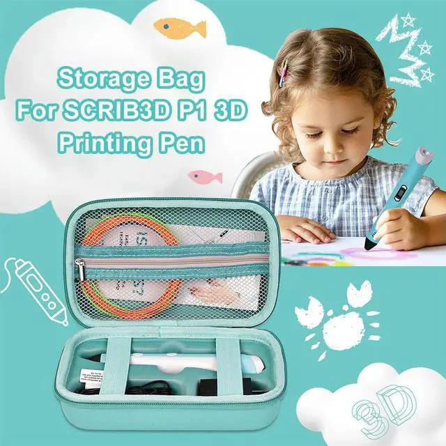 Alt view image 3 of 3 - Hard Travel Case for SCRIB3D P1 3D Printing Pen Waterproof Carrying Bag Shockproof with Mesh Pocket for PLA Filament and Charger