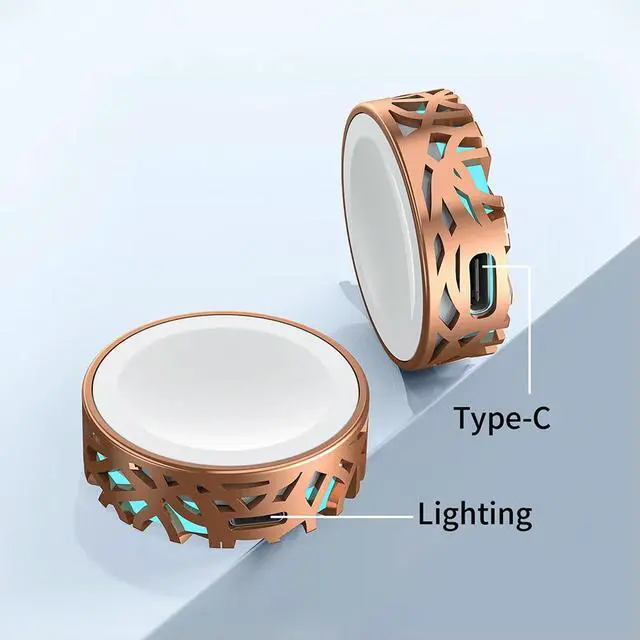 Alt view image 3 of 3 - Magnetic Watch Charger with Keychain Portable Watch Charger Dual Ports Universal Charging Base for IWatch Series
