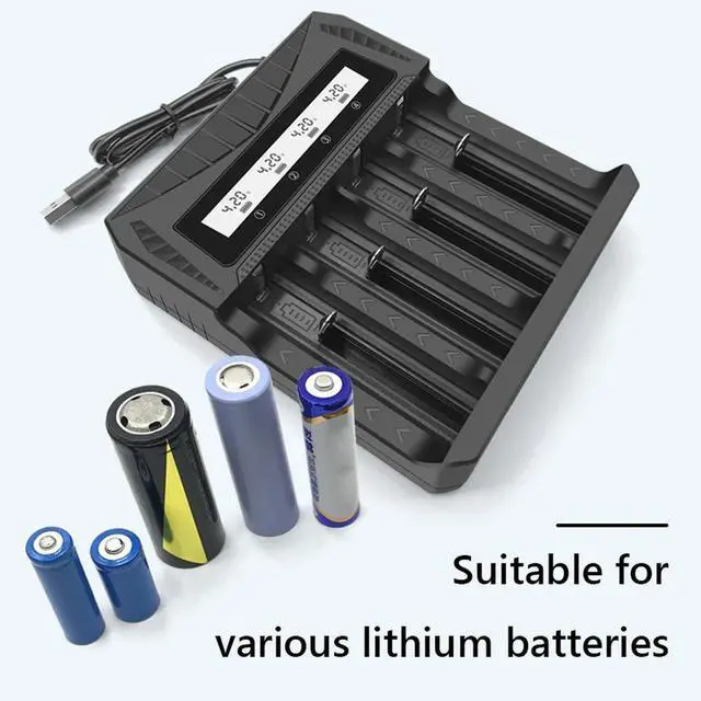 Alt view image 2 of 3 - 1/2/4 Slots Charger USB Input Independent Slot for 4.2V Rechargeable Lithium for 1.2V NI-MH AA/AAA