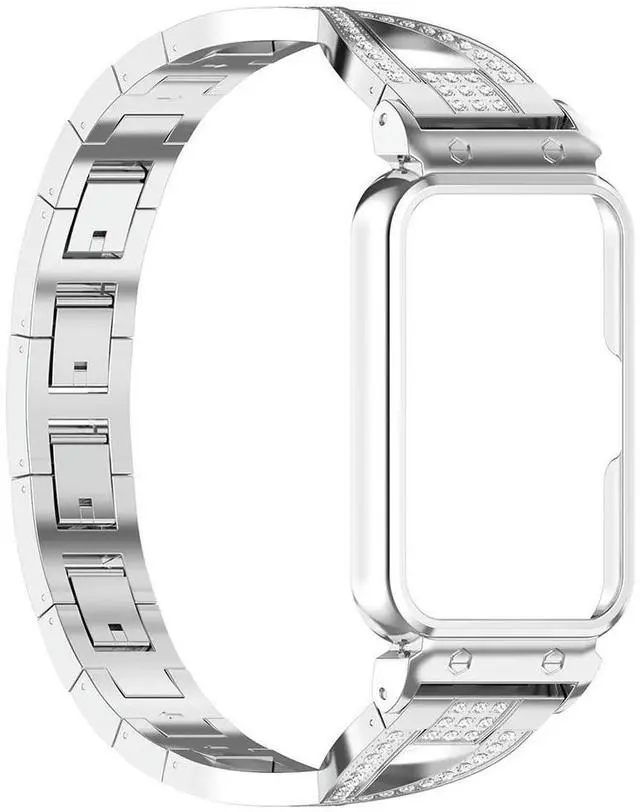 Main image of Case+Band Stainless Steel l Protective Screen Sport Replacement Watch Strap for Galaxy Fit 3