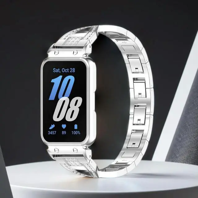 Alt view image 3 of 3 - Case+Band Stainless Steel l Protective Screen Sport Replacement Watch Strap for Galaxy Fit 3