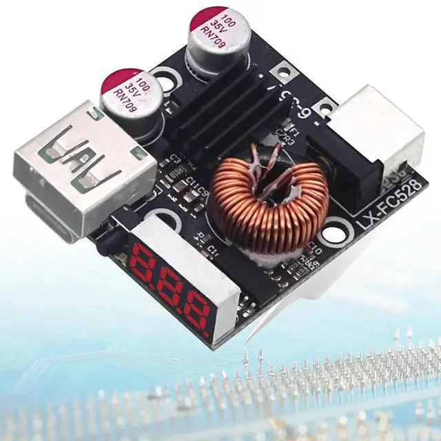 Alt view image 2 of 3 - QC4.0 3.0 PD Full Protocol Mobile Phone Fast Charging Module Digital Display Type-C+USB Charging Board for Flash Charging