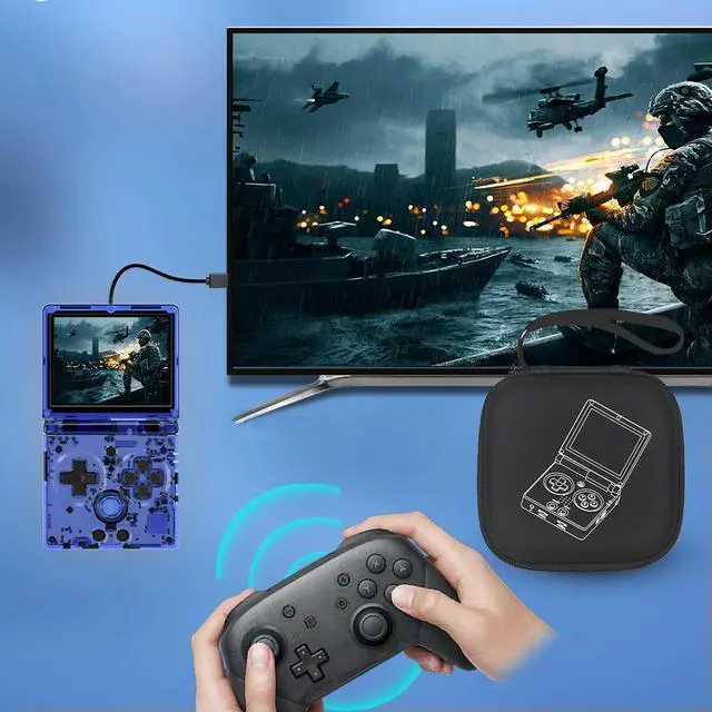 Alt view image 3 of 3 - Portable Organizer Bag Shockproof Handheld Game Console Case with Handle Travel Case for ANBERNIC RG35XXSP Retro Game Console