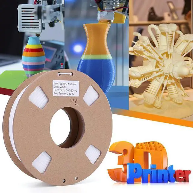 Alt view image 2 of 3 - TPU Silk Texture Printing Materials Dimensional Accuracy +/- 0.05mm 1.75mm 3D Printer Filament 95A 250g Black/White