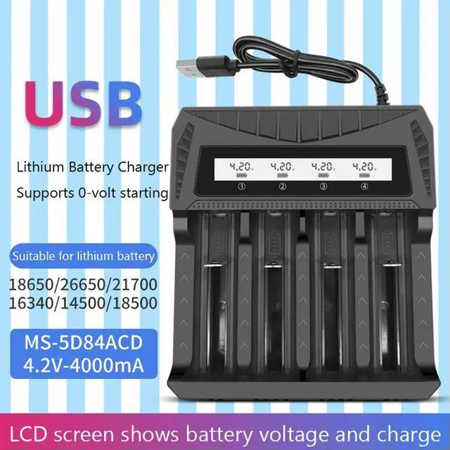 Alt view image 3 of 3 - 1/2/4 Slots Charger USB Input Independent Slot for 4.2V Rechargeable Lithium for 1.2V NI-MH AA/AAA