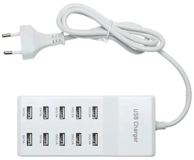 Main image of 10 Port USB Home Travel Wall AC Charger Fast Charge Power Strip Adapter