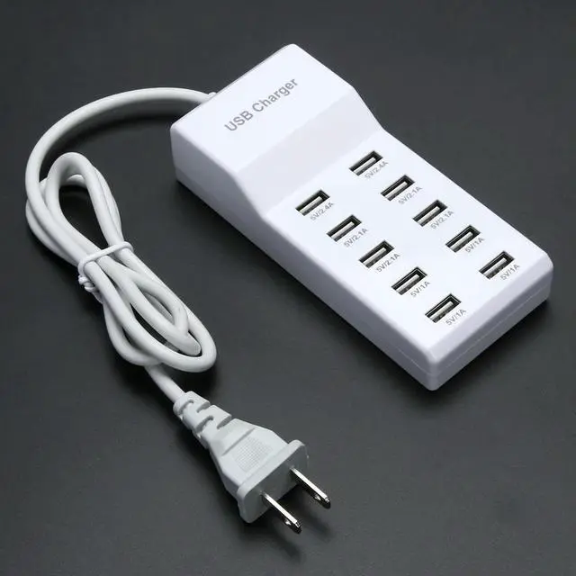 Alt view image 2 of 3 - 10 Port USB Home Travel Wall AC Charger Fast Charge Power Strip Adapter