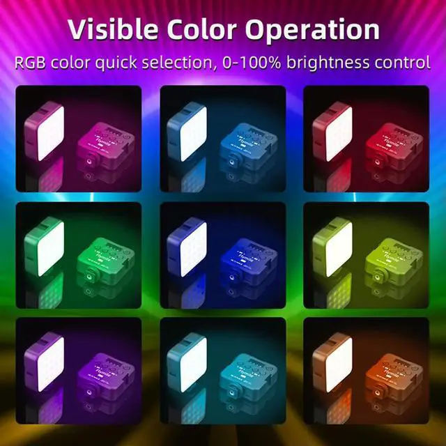 Alt view image 2 of 3 - Full Color Pocket Light 1200mah RGB Video Lights 2500-9000K 20 Effects for X4 POCKET 3/ACE PRO