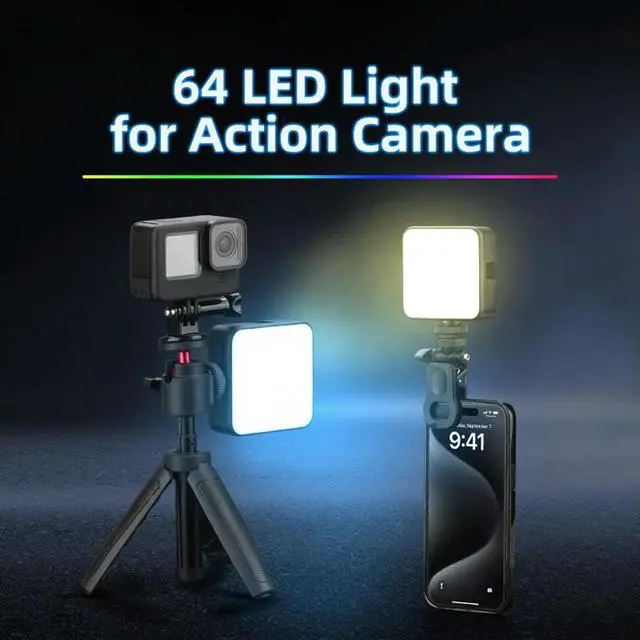 Alt view image 3 of 3 - Full Color Pocket Light 1200mah RGB Video Lights 2500-9000K 20 Effects for X4 POCKET 3/ACE PRO