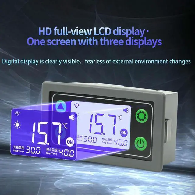 Alt view image 3 of 3 - ST30/ST30-W Remote Control Thermostat with Waterproof Probe 30A 6-30V Thermostat Switch Digital Electronic Thermostat