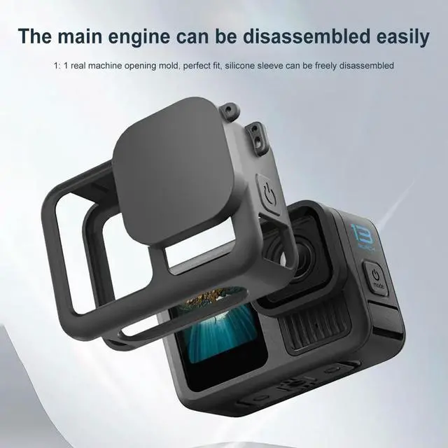 Alt view image 2 of 3 - For Gopro Hero 13 Silicone Case Cover Lens Cap Lanyard Full Protective Cover Sleeve Protective Sleeve Camera Accessories