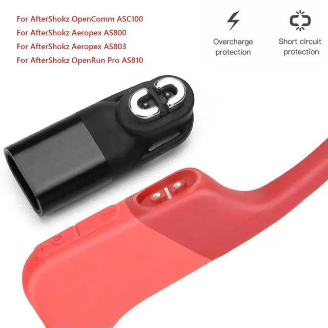 Alt view image 3 of 3 - Bone Conduction Headphones Charger Adapter 90 Degree Bending Headphone Charging Adapter for AfterShokz OpenComm ASC100