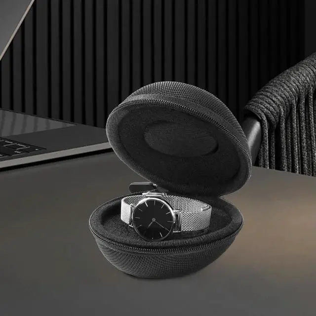 Alt view image 2 of 3 - EVA Portable Watch Box Organizer 1 Slot Zipper Travel Watch Case Shockproof Anti-Scratch for //Watch