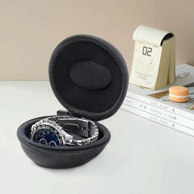 Alt view image 3 of 3 - EVA Portable Watch Box Organizer 1 Slot Zipper Travel Watch Case Shockproof Anti-Scratch for //Watch