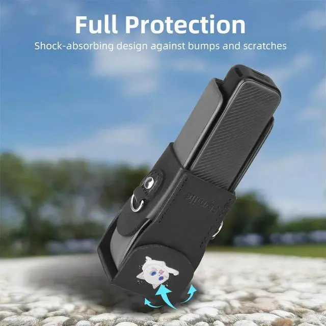 Alt view image 3 of 3 - Protective Leather Case & Lanyard for OSMO Pocket 3 Anti-Scratch Lens Screen Protective Cover Shockproof Leather Sleeve Skin
