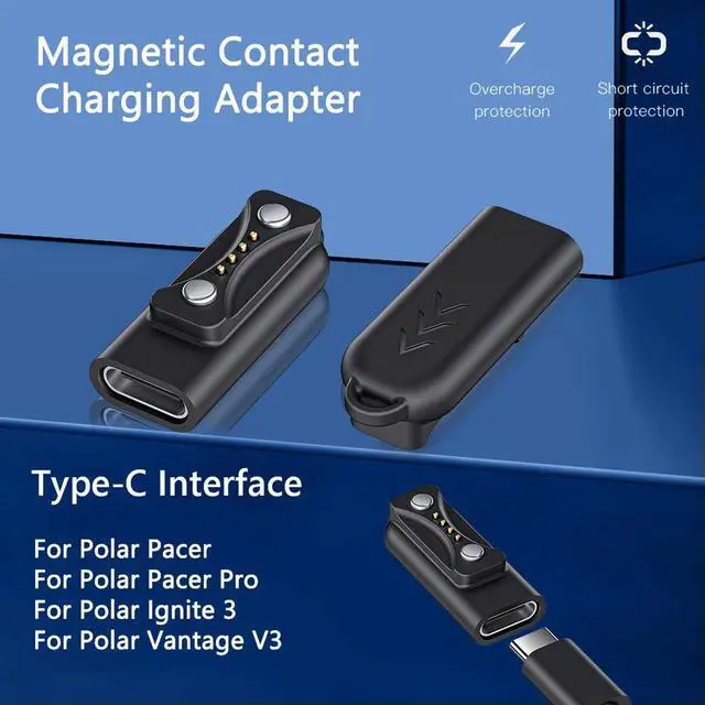 Alt view image 2 of 3 - USB C Magnetic Watch Charger Connector 90 Degree Watch Charging Adapter for Polar P/PPro for Ignite 3/Vantage V3