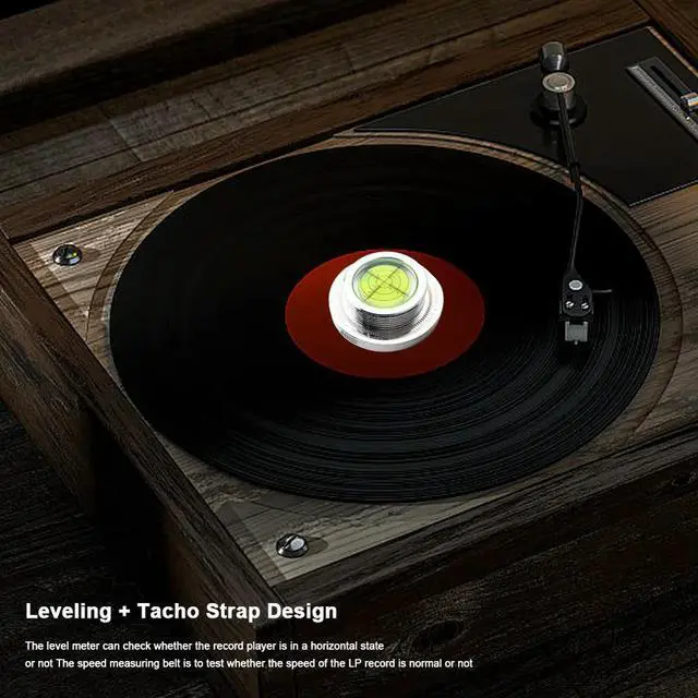 Alt view image 2 of 3 - Aluminum Alloy Record Turntables Weight Stabilizer LP Vinyl Record Player Disc Turntable Stabilizer with Level for Phonograph