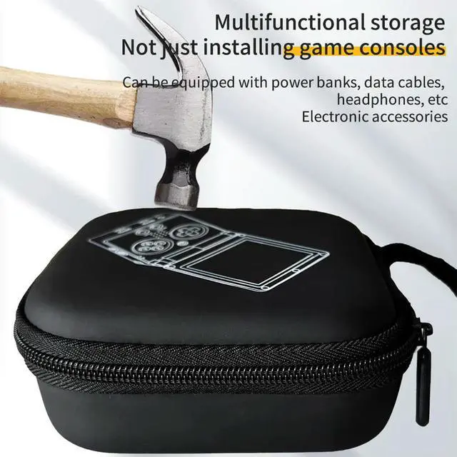 Alt view image 2 of 3 - Portable Case with Mesh Bag for SD Card USB Charging Cable Protective Case Carrying Bag for RG35XXSP Retro Handheld Game Console