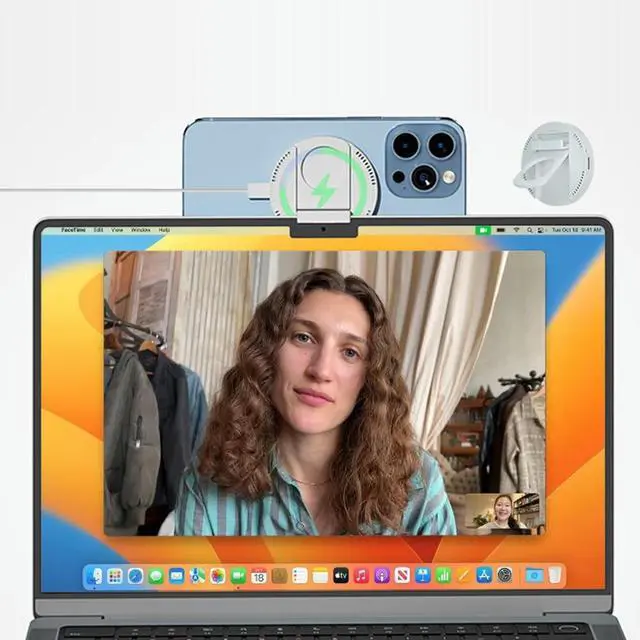 Alt view image 3 of 3 - Magnetic Charger Support Holder Replacement Wireless Charging Holder 360 Rotation Desktop Supplies Foldable for 14 13 12