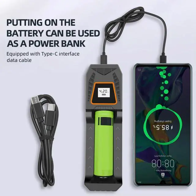 Alt view image 2 of 3 - Charger Rechargeable Lithium Charger LCD Display 5V 1A Fast Charger with USB Plug for 3.7V-4.2V Charging