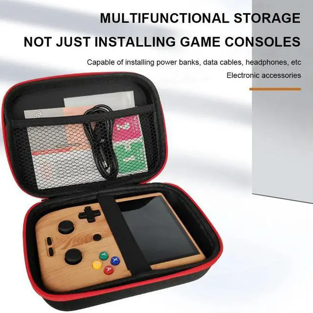 Alt view image 3 of 3 - Hard Carry Bag Shockproof Portable Organizer Bag Anti-Scratch With Handle Mesh Pocket for ANBERNIC RG405V Console Accessories