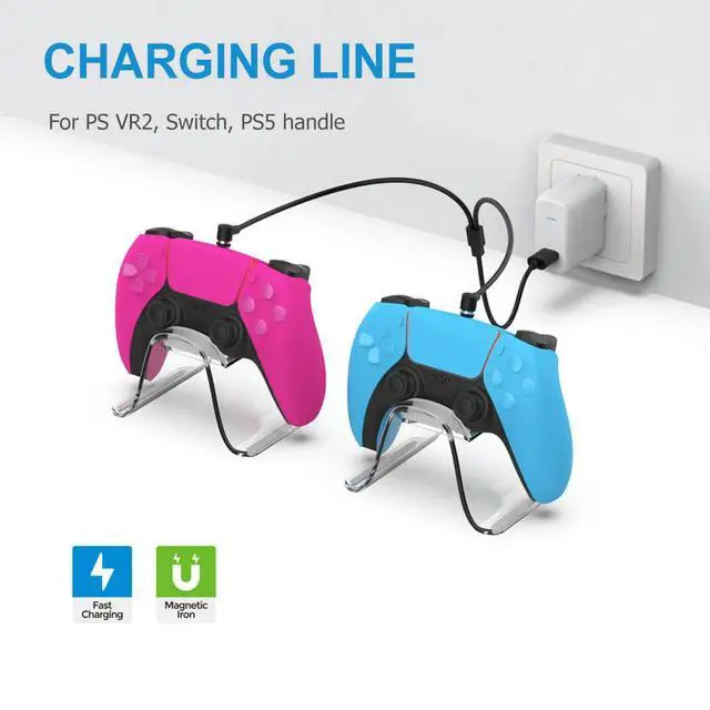 Alt view image 3 of 3 - Magnetic Joystick Charging Line Plug and Play Multipurpose USB Type-C Game Handle Charger Line Save Space Accessories for PS VR2