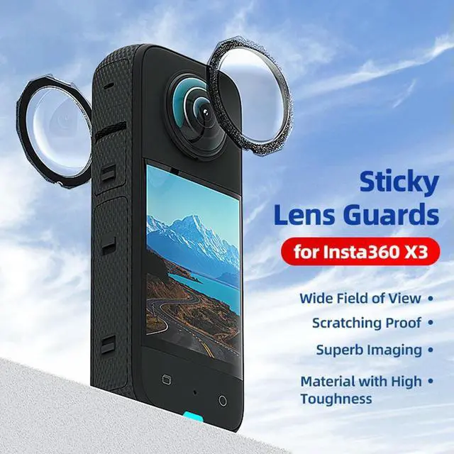 Alt view image 2 of 3 - Sticky Lens Guards Dual-Lens Protector 360 Mod Lens Cover Case Action Camera Accessories for X3