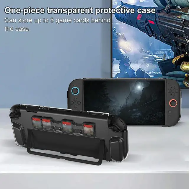 Alt view image 3 of 3 - Clear PC Case for Nintendo for Switch 2 Transparent Shell Anti-scratch Protective Shell with 6 Game Card Slots Protection Sleeve