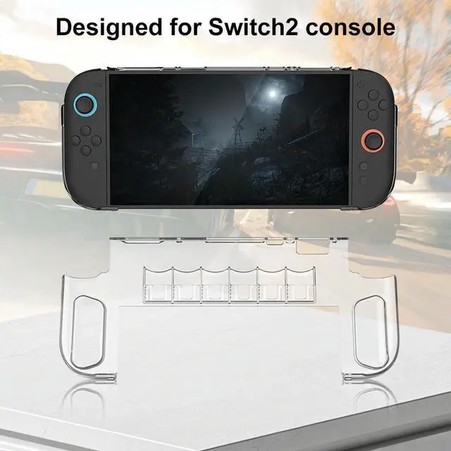 Alt view image 2 of 3 - Clear PC Case for Nintendo for Switch 2 Transparent Shell Anti-scratch Protective Shell with 6 Game Card Slots Protection Sleeve