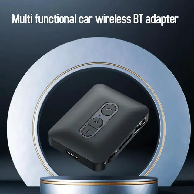Alt view image 3 of 3 - Bluetooth-Compatible 5.4 Audio Receiver Transmitter USB U-Disk TF Card Play Stereo Music Wireless Adapter with Mic for Car TV PC