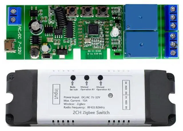 Main image of 2 Channel /Zigbee Relay Module Remote Control AC/DC 7-32V Phone APP Remote Control DIY Home Automation for Door Access