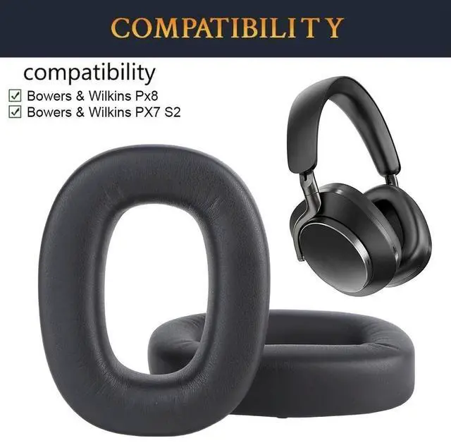 Main image of Replacement Earpads Noise Isolation Memory Foam Ear Cushion Protein Leather for Bowers & Wilkins PX8/PX7 S2 Headset