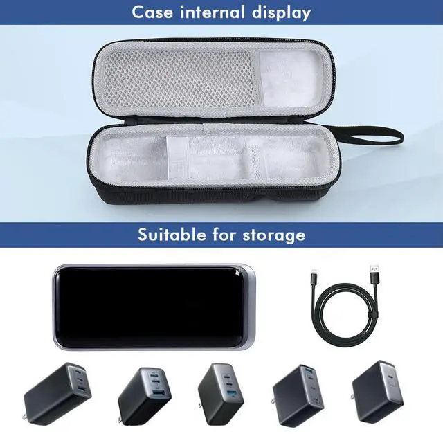 Alt view image 2 of 3 - Carrying Case Shockproof Hard Travel Case EVA with Hand Rope & Carabiner Hardshell Case for Anker Prime 12000mAh Power Bank 130W