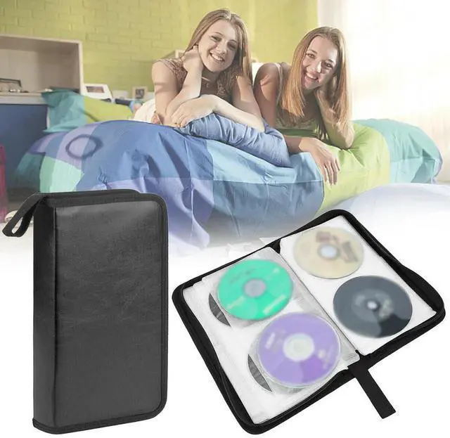 Alt view image 2 of 3 - CD/DVD Disc Carry Case Handbag 80pcs Capacity Portable Disc CD VCD DVD Carry Bag Dustproof Double-side CD DVD Organizer