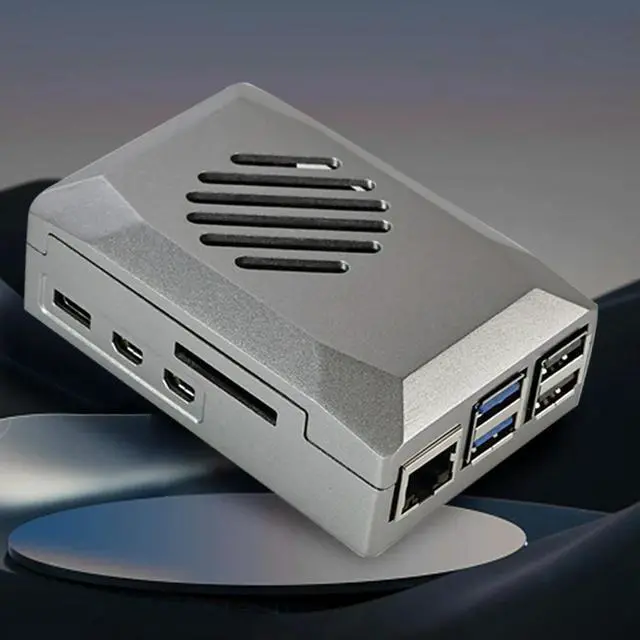 Alt view image 3 of 3 - Silver Shadow Case with PWM Cooling Fan ABS Shell Protective Case Fit for Raspberry Pi 5