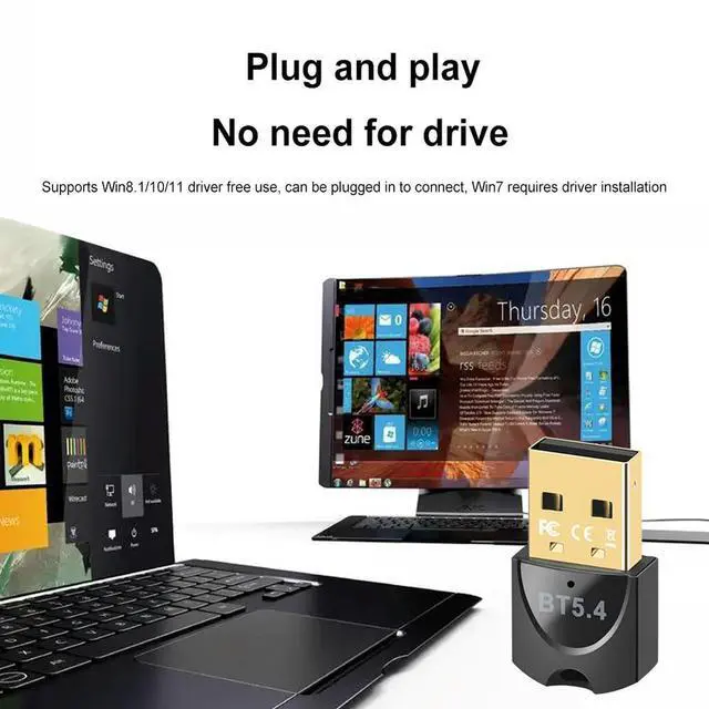 Alt view image 3 of 3 - USB Bluetooth-Compatible 5.4 Adapter Audio Transmitter Receiver Driver Free Audio Dongle Music Audio Receiver for PC Laptop