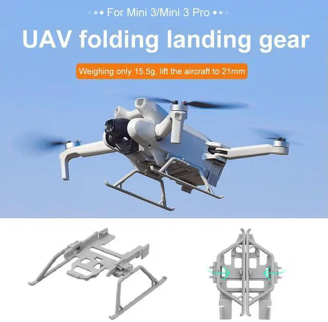 Alt view image 2 of 3 - Extended Bracket Mount Portable Increased Height Stand Foldable Lightweight Drone Accessories Quick Release for Mini 3 Pro