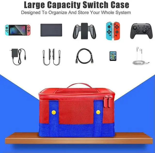 Alt view image 3 of 3 - Large Carrying Protective Case Shockproof Carrying Travel Bag Waterproof Anti-Scratch for NS Switch/Switch OLED Game Accessories