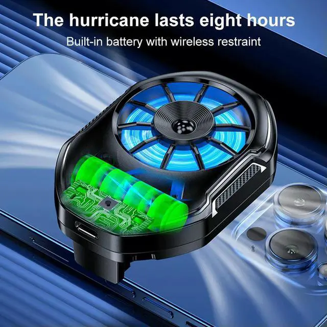 Alt view image 3 of 3 - Back Clip Mobile Phone Radiator 2 Speeds Phone Cooling Radiator Mute Refrigeration Fan for Android Cool Heatsink