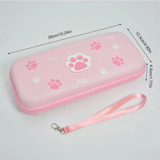 Main image of EVA Cute Hard Carrying Case Waterproof Pink Cat Claw Hard Shell Case Anti-Drop with Mesh Pocket for Nintendo Switch/Switch OLED