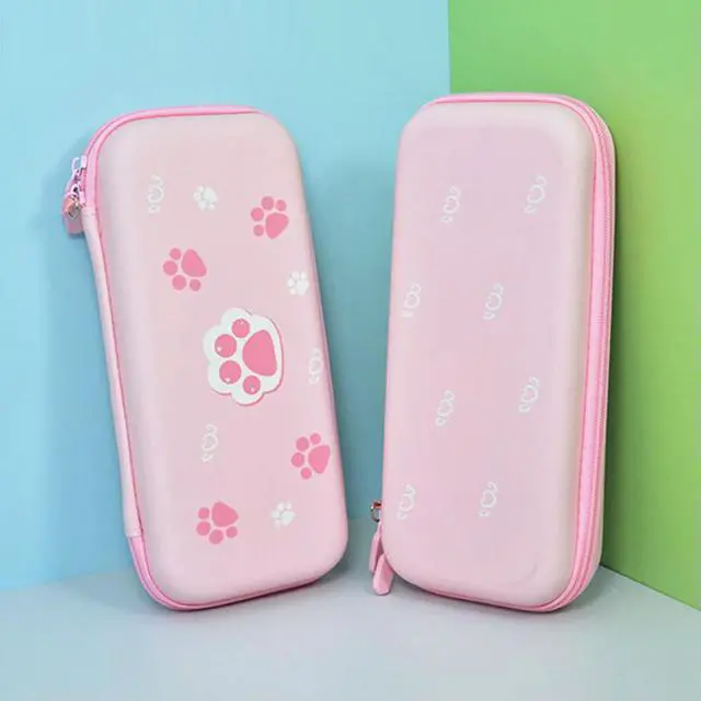 Alt view image 2 of 3 - EVA Cute Hard Carrying Case Waterproof Pink Cat Claw Hard Shell Case Anti-Drop with Mesh Pocket for Nintendo Switch/Switch OLED