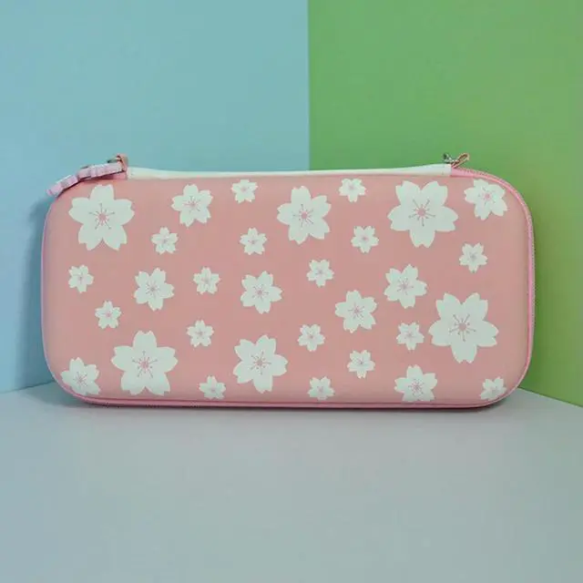 Alt view image 2 of 3 - EVA Cute Hard Carrying Case Anti-Drop Pink Sakura Travel Carry Bag Anti-Scratch Carrying Bag for Nintendo Switch and Switch OLED