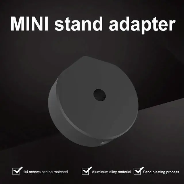 Alt view image 3 of 3 - For StarLink Mini 1/4 Screw Round Mount Adapter Aluminum Alloy Bracket Pipe 1/4 Screw Adapter for Starlink Mini Accessories