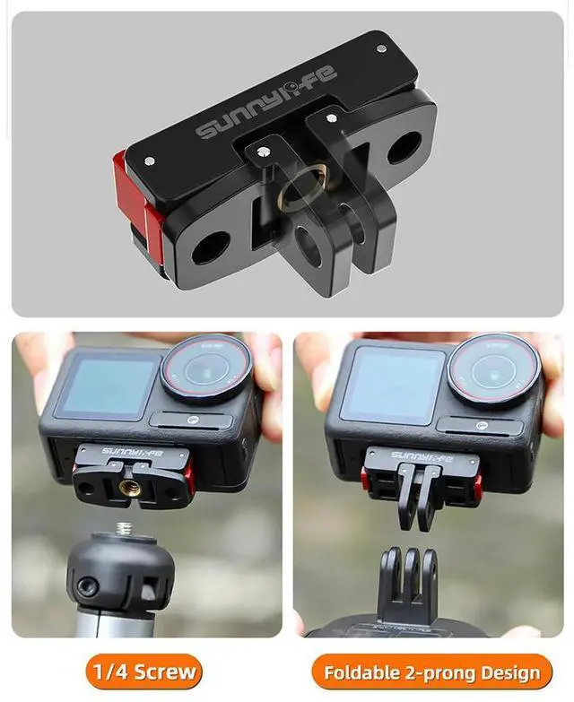 Main image of Magnetic Sport Camera Adapter with 1/4Inch Screw Hole Quick Release Camera Mounting Base for Osmo Action 5 Pro/4/3/2 Camera