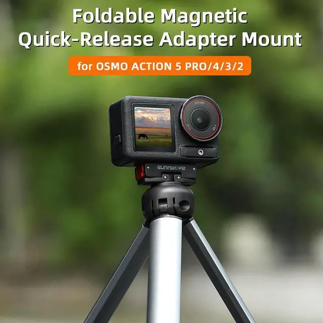 Alt view image 3 of 3 - Magnetic Sport Camera Adapter with 1/4Inch Screw Hole Quick Release Camera Mounting Base for Osmo Action 5 Pro/4/3/2 Camera