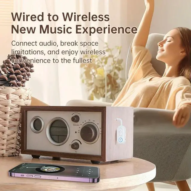 Alt view image 3 of 3 - 2 In 1 Audio Transmitter Receiver 3.5mm AUX Bluetooth-Compatible 5.3 Car Aux Adapter Airplane Dongle for Handsfree Call Music