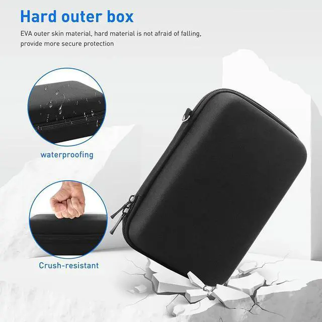 Alt view image 2 of 3 - Hard EVA Carrying Case with Dual Zipper Portable Card Protector Portable EVA Bag for Switch/Switch OLED Game Card